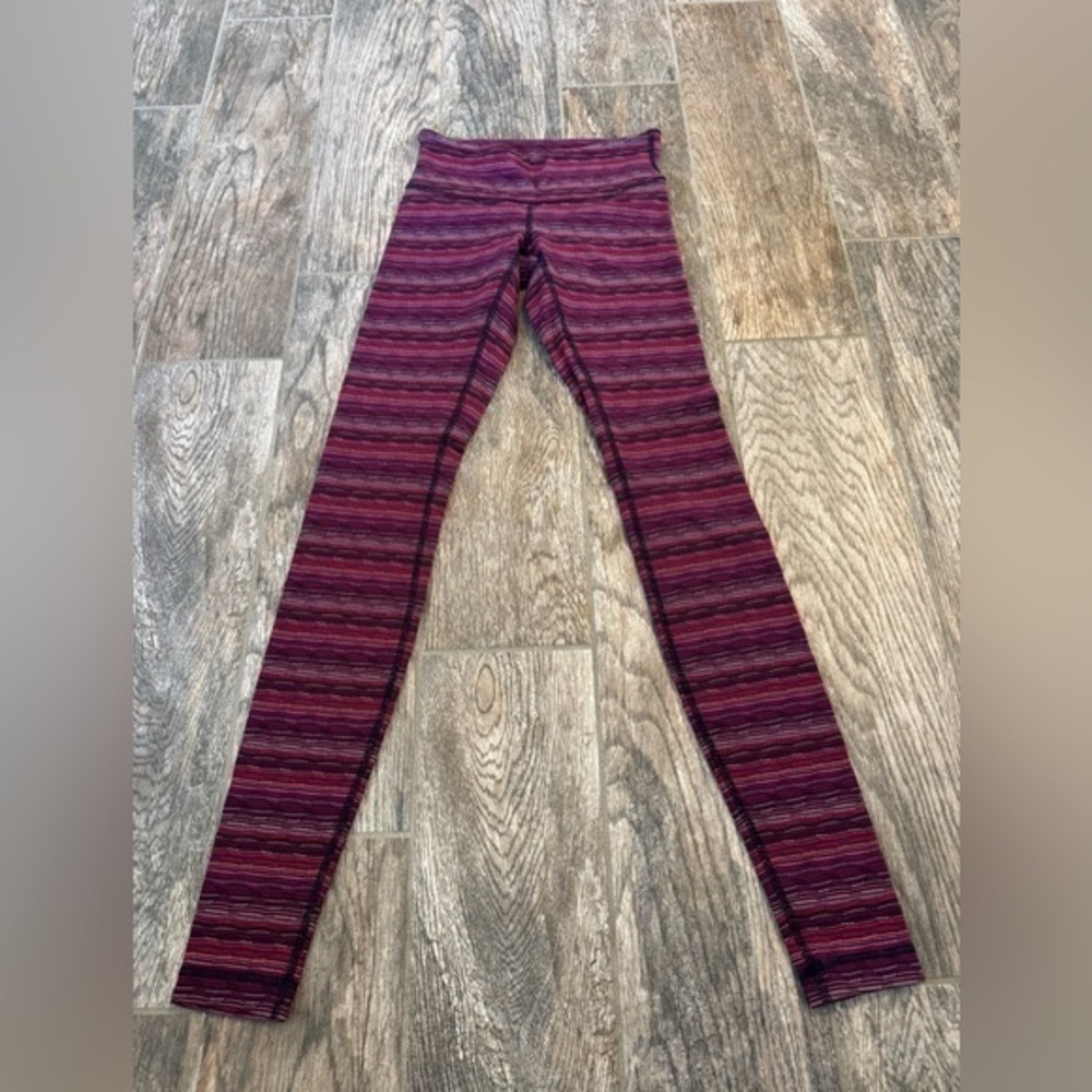 lululemon athletica Burgundy Striped Leggings